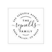 met de hand geschreven schrift | Achternaam Retour Rubberstempel (Afrduk)