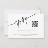 Met de hand geschreven script Witte Trouw QR Code RSVP Kaartje (Voorkant)