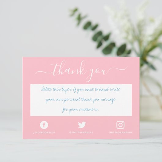 Met de hand geschreven sociaal dank dat je kaart h (Staand voorkant)