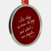 Met de hand geschreven Start een nieuw hoofdstuk S Metalen Ornament (Rechts)