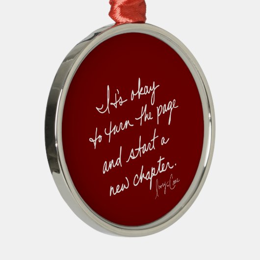 Met de hand geschreven Start een nieuw hoofdstuk S Metalen Ornament (Rechts)