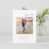 Met de hand geschreven Terra Save The Date (Staand voorkant)