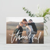 Met de hand geschreven Thankful Thanksgiving van d Feestdagenkaart (Staand voorkant)