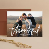 Met de hand geschreven Thankful Thanksgiving van d Feestdagenkaart