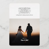 Met de hand geschreven trouwfoto Bedankt Goud Folie Uitnodiging (Achterkant)