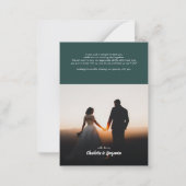 Met de hand geschreven trouwfoto's bedankt notitiekaartje (Achterkant)