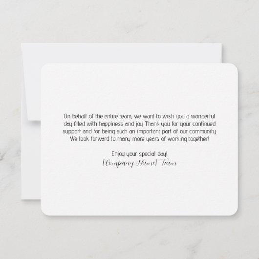 Met de hand geschreven verjaardagskaart bloemen kw (Achterkant)