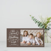 Met de hand geschreven vrolijk Kerstmis eenzijdig Feestdagenkaart (Staand voorkant)