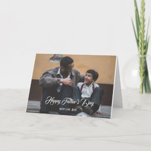 Met de hand geschreven witte aangepaste foto Vader Kaart