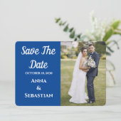Met de hand geschreven witte script overlay ontwer save the date (Staand voorkant)