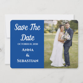 Met de hand geschreven witte script overlay ontwer save the date