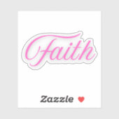 Met de hand geschreven Woord Geloof in Roze Sticker (Vel)
