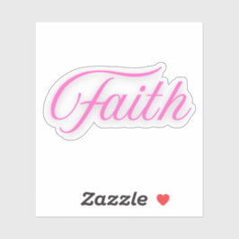 Met de hand geschreven Woord Geloof in Roze Sticker