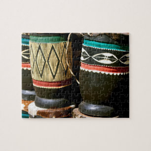 Met de hand gesneden trommels, Livingston, Zambia Legpuzzel