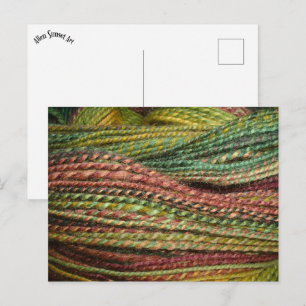 met de hand gesponnen groen briefkaart