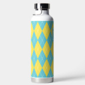 Met de hand gestikte Argyle - Gele en Turquoise Mo Waterfles (Rechts)