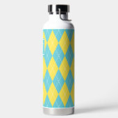 Met de hand gestikte Argyle - Gele en Turquoise Mo Waterfles (Links)