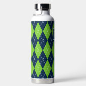 Met de hand gestikte Argyle - Lime & Navy Monogram Waterfles (Rechts)