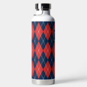 Met de hand gestikte Argyle - Rode witte en marine Waterfles (Rechts)
