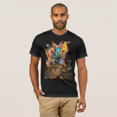 Met de Hand Getekend 3D Vlammend Mythologisch Wape T-shirt (Voorkant volledig)