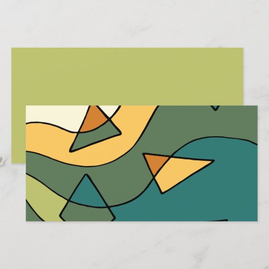 Met de hand getekend abstract vintage ontwerp feestdagenkaart (Voorkant / Achterkant)