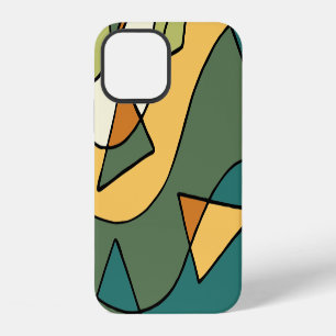Met de hand getekend abstract vintage ontwerp iPhone 12 hoesje