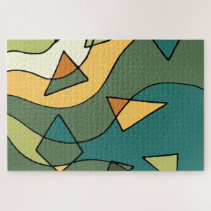 Met de hand getekend abstract vintage ontwerp    legpuzzel