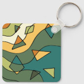 Met de hand getekend abstract vintage ontwerp sleutelhanger (Achterkant)