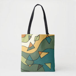 Met de hand getekend abstract vintage ontwerp tote bag
