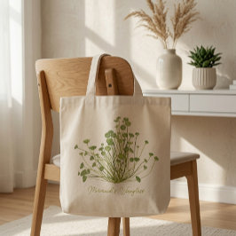 Met de hand getekend Acetabularia Zeewier Tote Bag