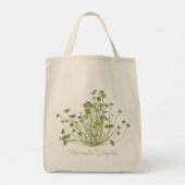Met de hand getekend Acetabularia Zeewier Tote Bag (Achterkant)