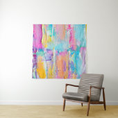 Met de hand getekend acrylschilderij. Abstracte ku Wandkleed (In Situ (horizontaal))