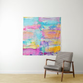 Met de hand getekend acrylschilderij. Abstracte ku Wandkleed (In situ)