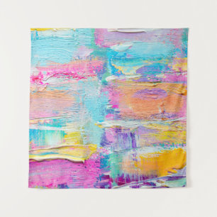 Met de hand getekend acrylschilderij. Abstracte ku Wandkleed