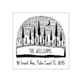 Met de hand getekend adres landschapsfamilie met p rubberstempel (Afrduk)