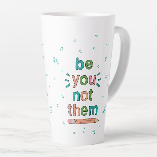 Met de hand getekend als u het slimme Kind citeert Latte Mok (Rechterhoek)