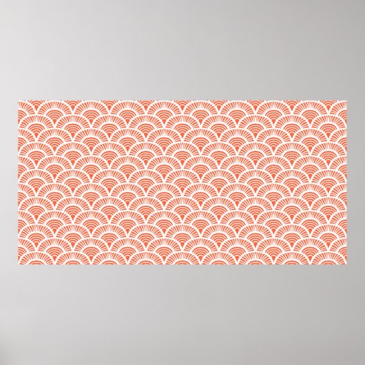 , met de hand getekend art decopatroon met schalen poster (Voorkant)