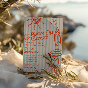 Met de Hand Getekend Baby Aankondiging Op Boord Su