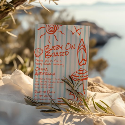 Met de Hand Getekend Baby Aankondiging Op Boord Su