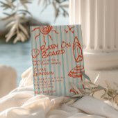 Met de Hand Getekend Baby Aankondiging Op Boord Su