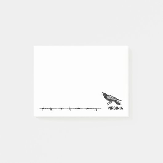 Met de hand getekend, Black Raven Post-it® Notes (Voorkant)