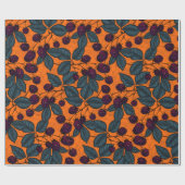 Met de hand getekend Blackberry-patroon Cadeaupapier (Vlak)