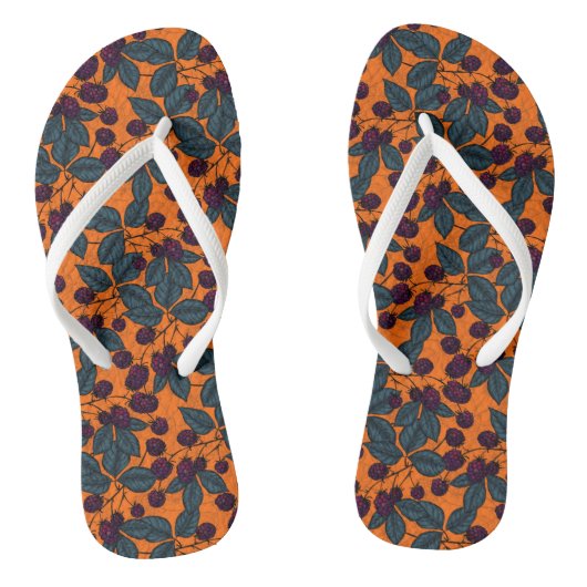 Met de hand getekend Blackberry-patroon Teenslippers (Voetbed)