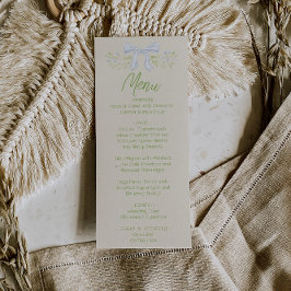 Met de hand getekend blauw boog bloemig zomer brui menu