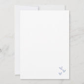Met de Hand Getekend Blauw Bruidsdiner Kaart (Achterkant)