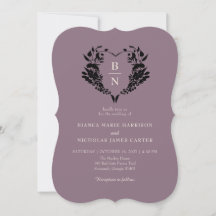 Met de Hand Getekend Bloemhart Mauve QR Bruiloft