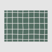 Met de Hand Getekend Bosgroen en Wit Raster Kerst Tissuepapier (Voorkant)