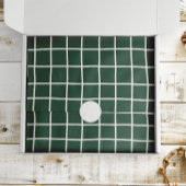 Met de Hand Getekend Bosgroen en Wit Raster Kerst Tissuepapier