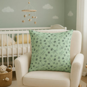 Met de hand getekend cartoon insecten patroon  kussen