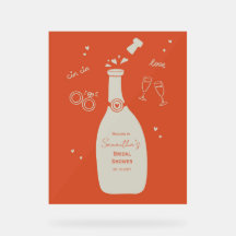 Met de hand getekend Champaign Bruiloftsborrel Bor